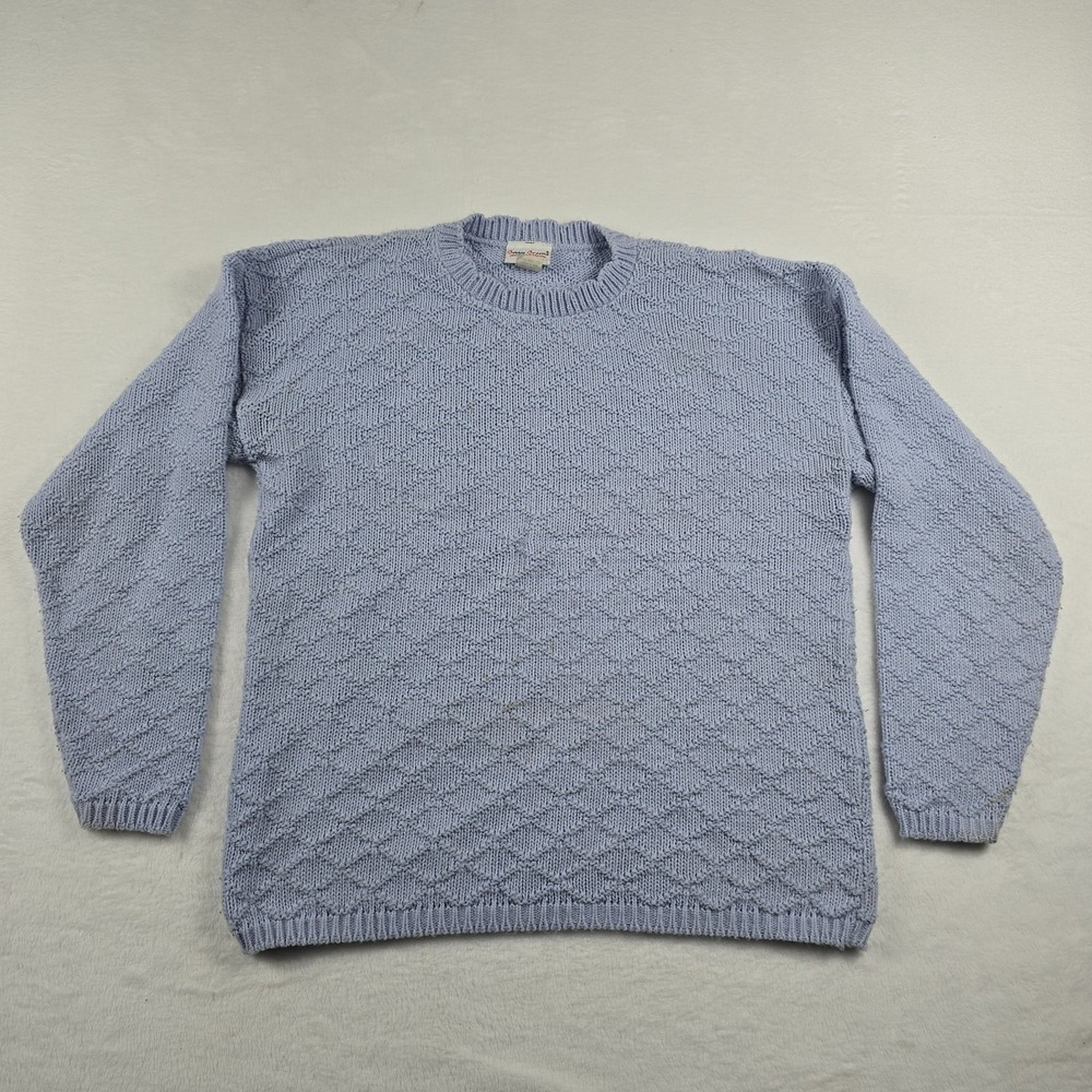 Bobbie Brooks Vintage 90s Periwinkle Blue Textured Diamond Knit Sweater Medium